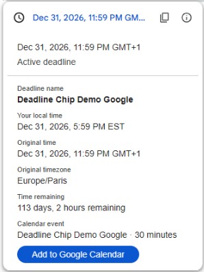 Actual Deadline Chip preview inside Google Docs